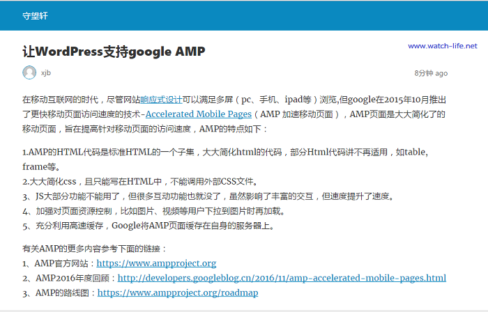 WordPress中怎么支持google AMP（wordpress支持移动端吗）