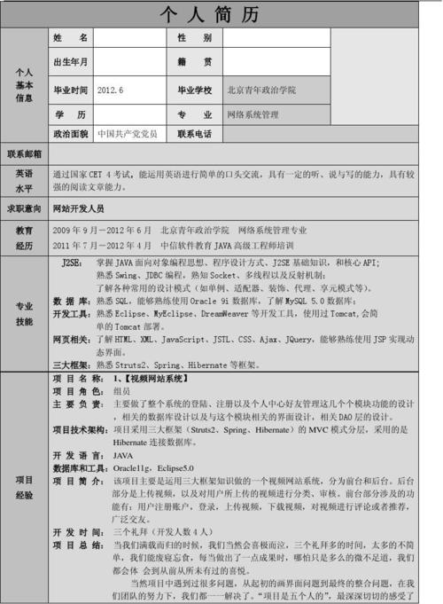 专业技能怎么填?