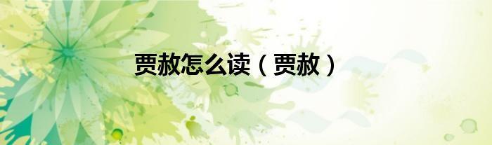 贾赦怎么读?